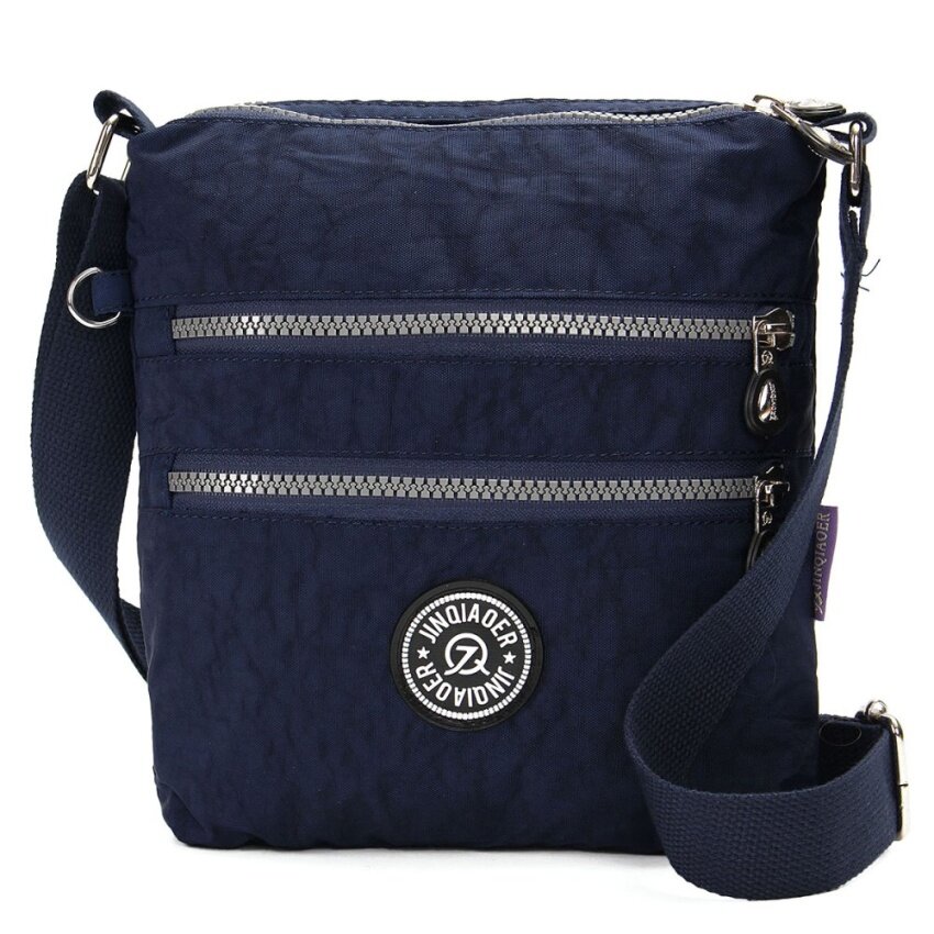 JOJO Wanita Tas Bahu Tas Tas Nilon Tahan Air Messengercrossbody Tote Biru Tua-Intl