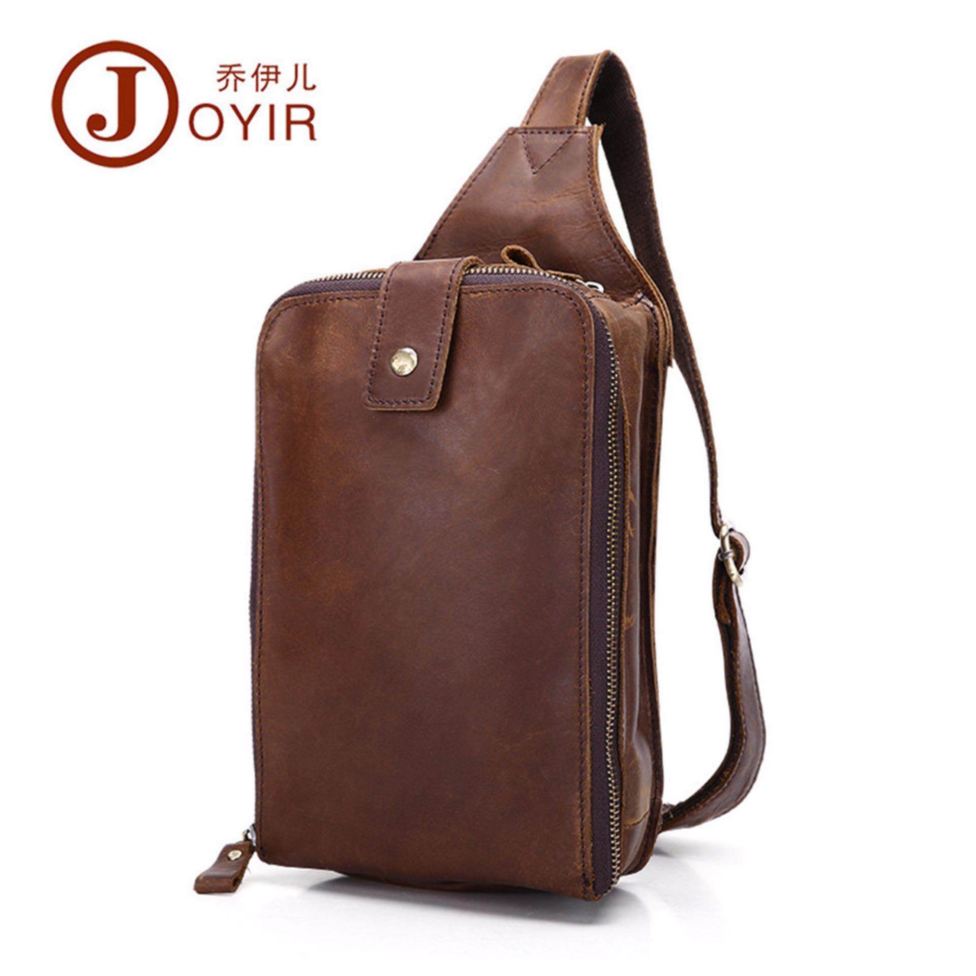 Buy & Sell Cheapest 2017 39 JOYIR Best Quality Product Deals Joyir Tas Selempang 2017 Mode Terkini Pria Bahu Tas Kulit Asli Ransel Dada Santai Perjalanan Tas