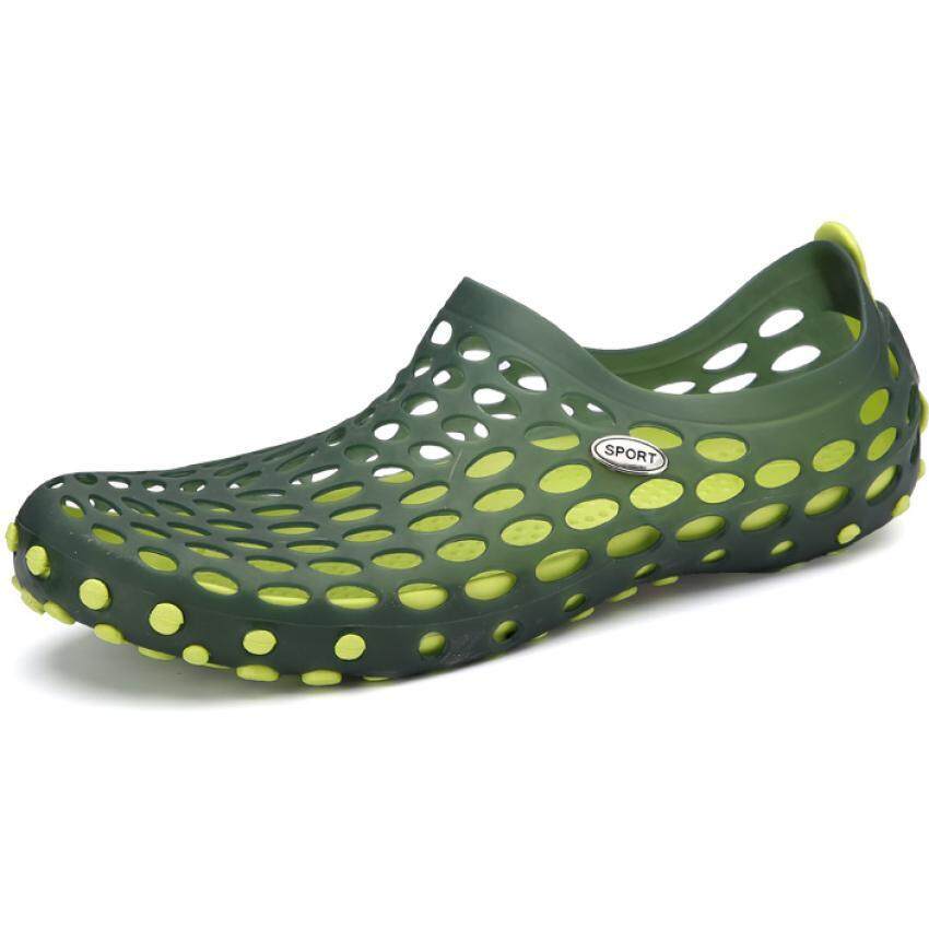Kailijie Pria Sandal Terompah Sandal Musim Panas Sepatu Pantai Z03 (Hijau)