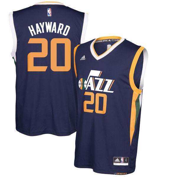 DUK L Utah Jazz #20 For Men Gordon Hayward Swingman Player NBA Basketball Jersey Breathable Soft American Official Alternate Navy Blue - intl