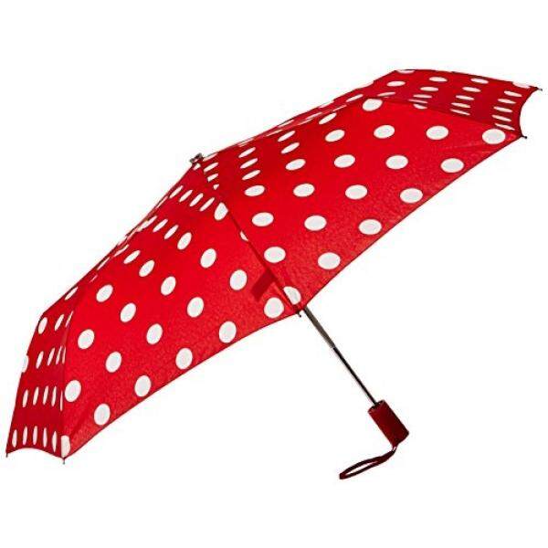 Leighton Wanita 3 Kali Lipat Bulat Auto O C, Polka Dot Merah/Putih, Satu Ukuran-Intl