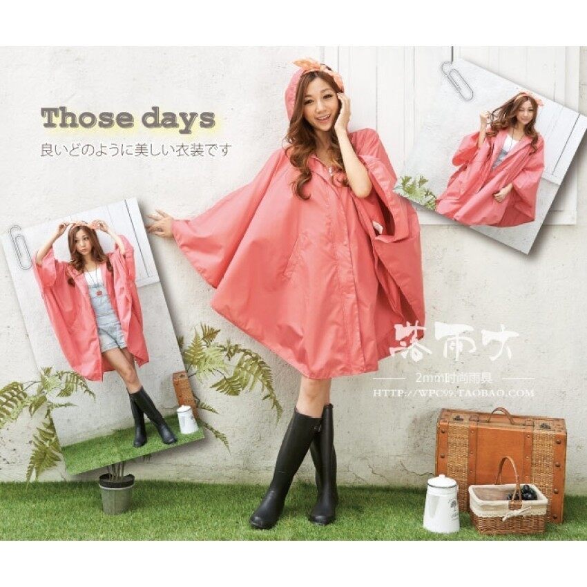 May_zz WPC Mantel Jepang Bersepeda Hiking Pakaian Air Jas Hujan Tunggal (Peach) (Peach)-Intl