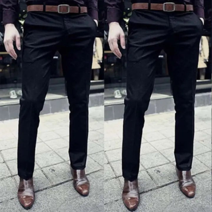 black formal skinny trousers