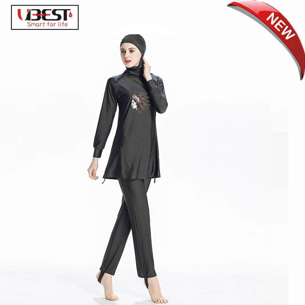 Sederhana Muslim Baju Renang Baju Renang Islami untuk Wanita Baju Renang Penuh Cakupan Baju Renang Muslim Renang Beachwear Berenang Jas-Internasional