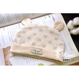 Katun Berwarna Alami Baru Lahir Bayi Purnama Topi Ears Tire Tutup Set Kepala Tutup Bayi Hats untuk Pria dan wanita Tanpa Fluorescent (Rekomendasi dari Bulan + S + Ganda Telinga Beruang Kepala) -Internasional