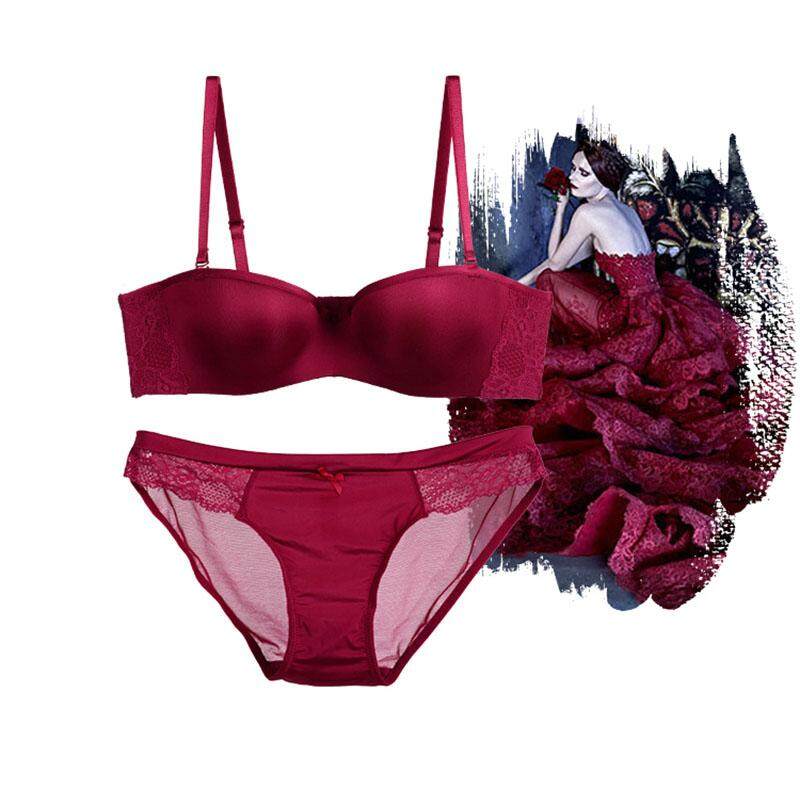 Desain Baru Sederhana Dorong Hingga Beha Set Seamless Bralette Beha Seksi dan Brief Set Intimates Set Wanita Pakaian Dalam Set- internasional
