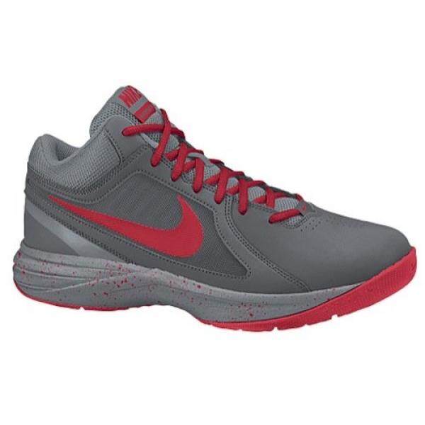 New Nike Mens The Overplay VIII Basketball Shoe Grey/University Red 7.5 - intl