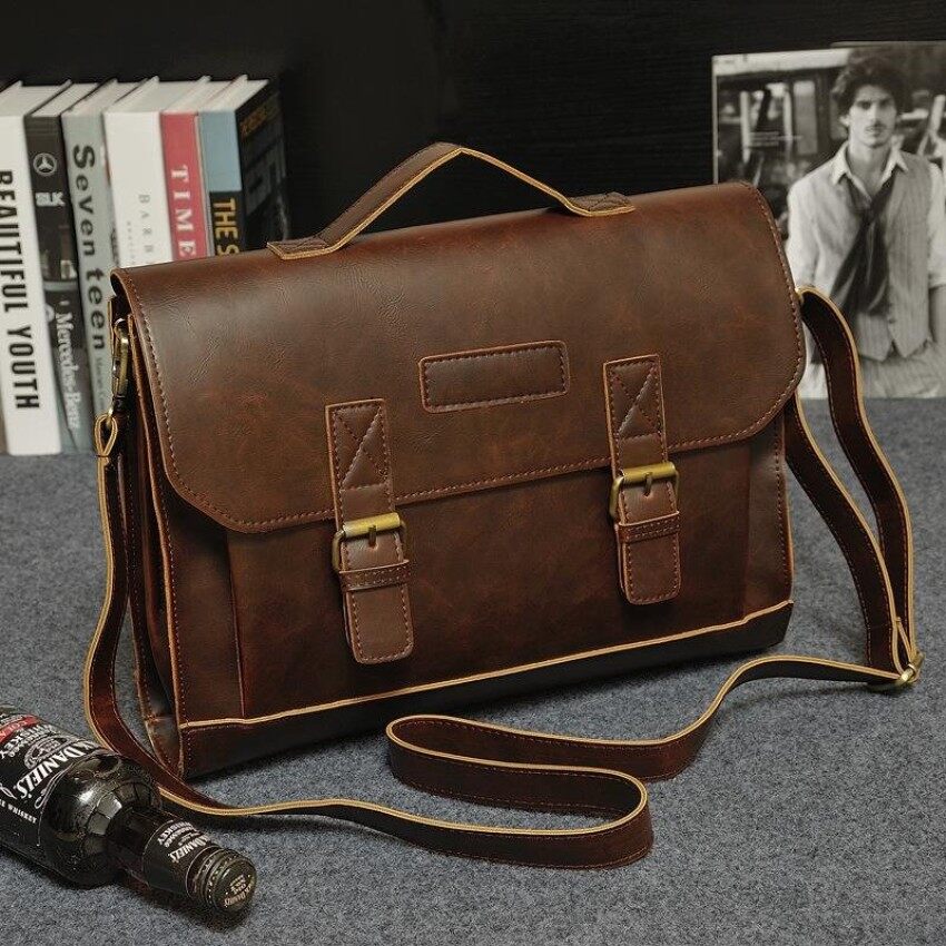 Nicetech Classic Business Tote Single Shoulder Large Capacity Bag for Men (coffee) - intl