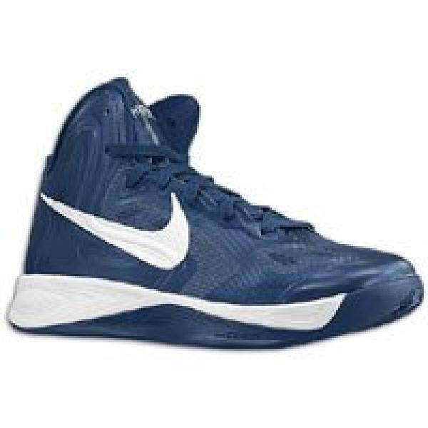 Nike Pria Hyperfuse TB Tengah Malam Navy/Putih Sepatu Basket US 10-Intl