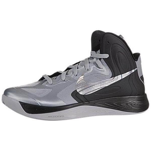 Nike Pria Nike Hyperfuse Sepatu Basket 12 (Serigala Abu-abu/Logam Silkver/Blck)-Intl