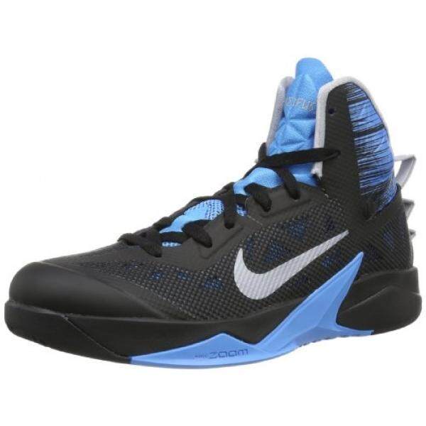 Nike Pria ZOOM Hyperfuse 2013 Hitam/Serigala Abu-abu-Hidup Biru Kami-Internasional
