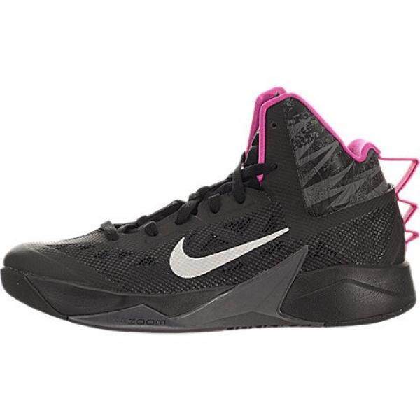 Nike Pria ZOOM Hyperfuse 2013 Blck/Mtllc Slvr/DRK GRY/PNK FL Sepatu Basket En Kami-Internasional