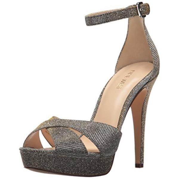 Nine West Womens Dryday Kain Bertumit Sandal Timah Kain Kami-Internasional