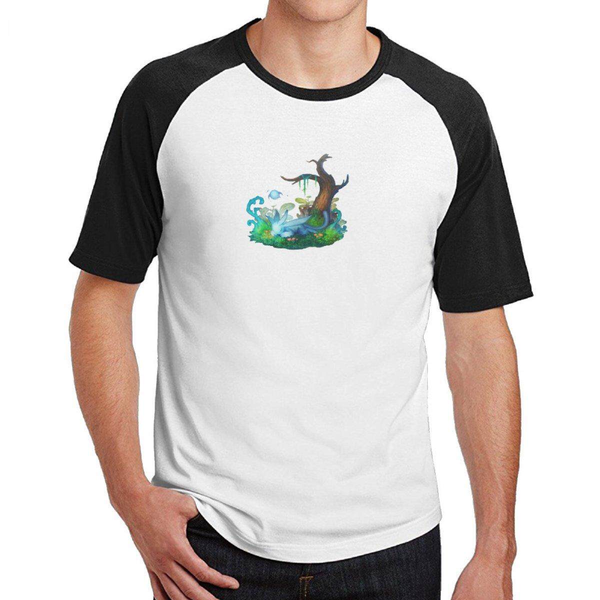 ORI dan Blind Forest Seni Permainan Pria Kapas Pendek Bisbol Raglan T-shirt-Intl