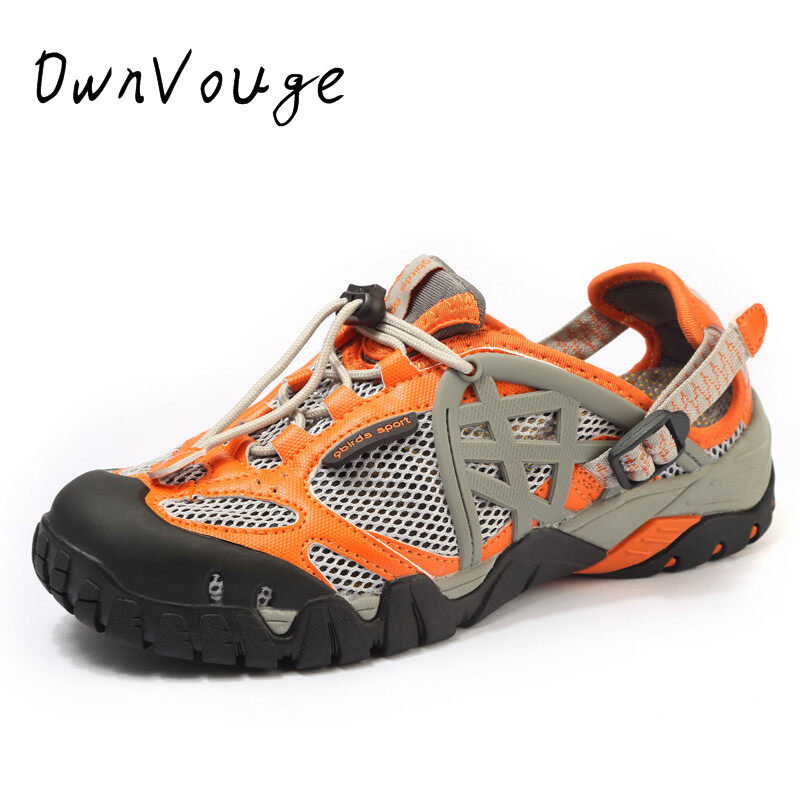 Ownvouge Pria dan Wanita Luar Ruangan Sneakers Dapat Bersirkulasi Daki Gunung Sepatu Trekking Jejak Air Sandal-Internasional