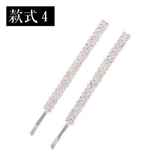 Para Akar Rumput Depan Poni Hairpin Word Folder Korea Rambut Aksesoris Berlian Buatan Rambut Perhiasan Hairpin Sisi Folder Pada Folder pada Kartu (Gaya 4) -Internasional
