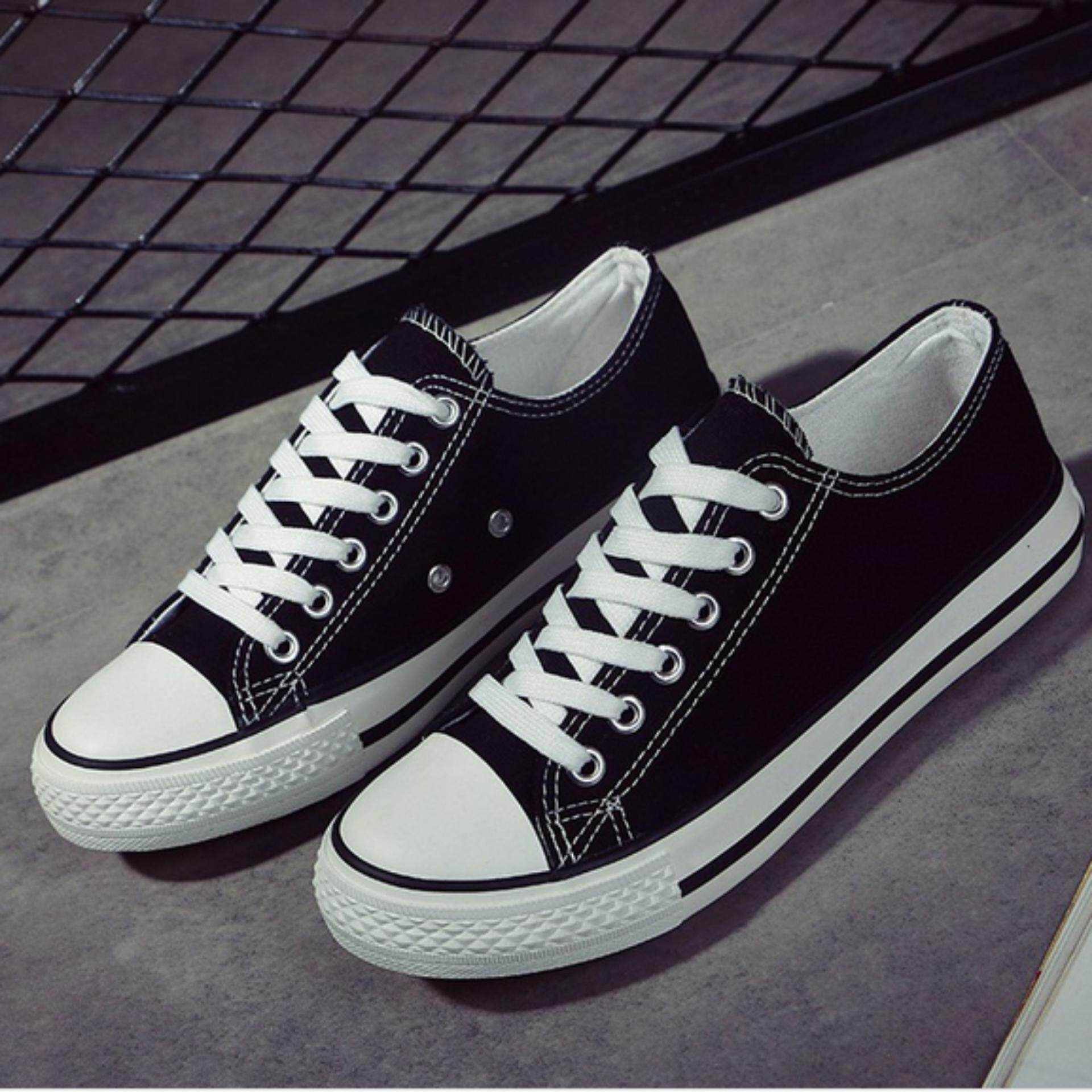 Daftar Harga Sepatu Vans Vulcanized Murah Terbaru November 2018 Qizhef Mens Canvas vulcanized shoes Black intl