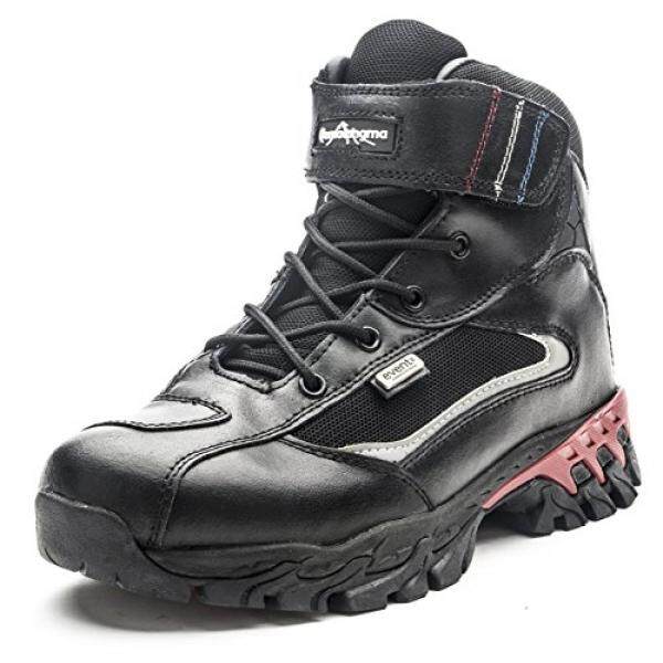 Qomolangma Pria Kulit Sepatu Bot Mendaki Tahan Air Sepeda Motor Ringan Boots untuk Jalur Trekking Outdoor-Intl