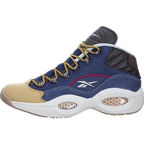 Reebok Pria Pertanyaan Mid Dress Code Biru/Putih/Kuning AR0252-Intl
