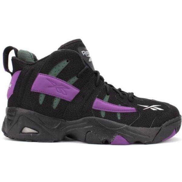 Reebok Rel Sepatu Basket Pria Reguler Lebar Warna Hitam/Ungu/Zaitun-Intl