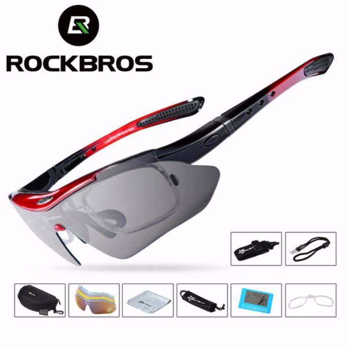RockBros Polarized Cycling Bike Sun Glasses Outdoor Sports Bicycle Bike Sunglasses TR90 Goggles Eyewear 5 Lens Bicycle Accessory