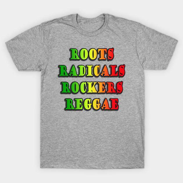 Akar, Radikal, Rocker, Reggae Kaus Pria Lengan Pendek Leher O Katun Kaus-Internasional