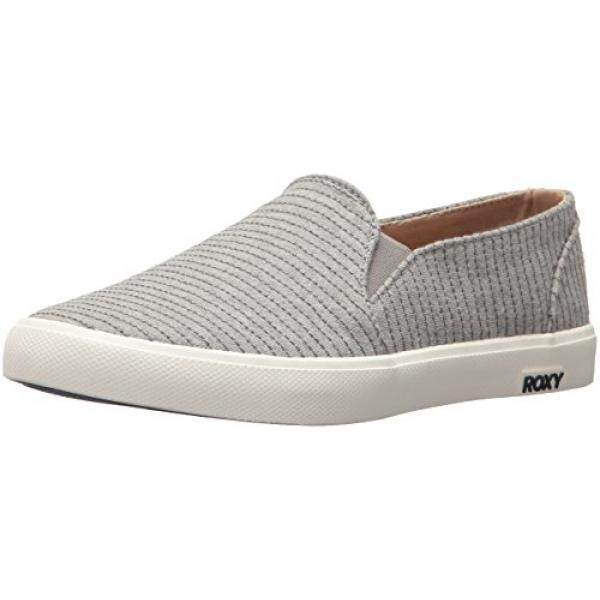 Roxy Womens Rincon Slip Sneaker, Heather Grey, 6 M US - intl