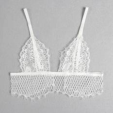 Sexy Wanita Renda Bustier Bralette Atasan Pendek Beha Transparan Kemeja Rompi L