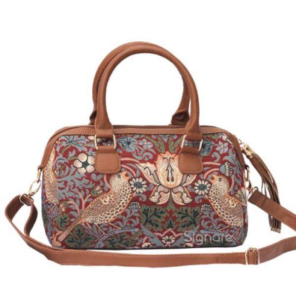 Signare Tapestry Rumbai Terbaik Pegangan Bahu Tas dengan William Morris Stroberi Thief Merah-Internasional