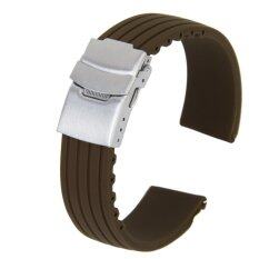 Silicone Rubber Watch Strap Deployment Buckle 20mm Coffee Malaysia