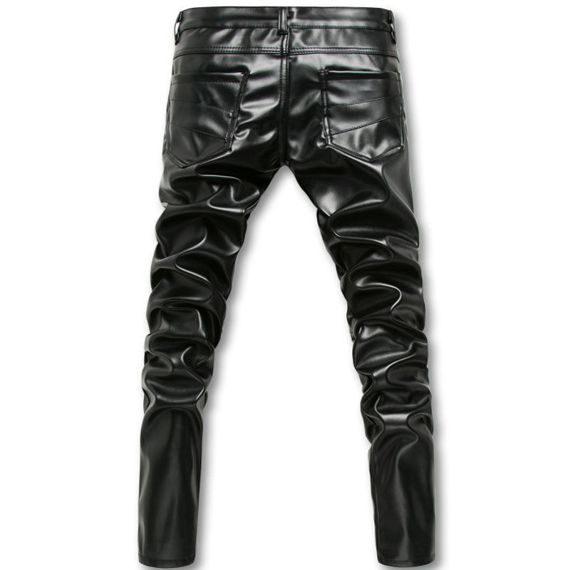 tight leather joggers