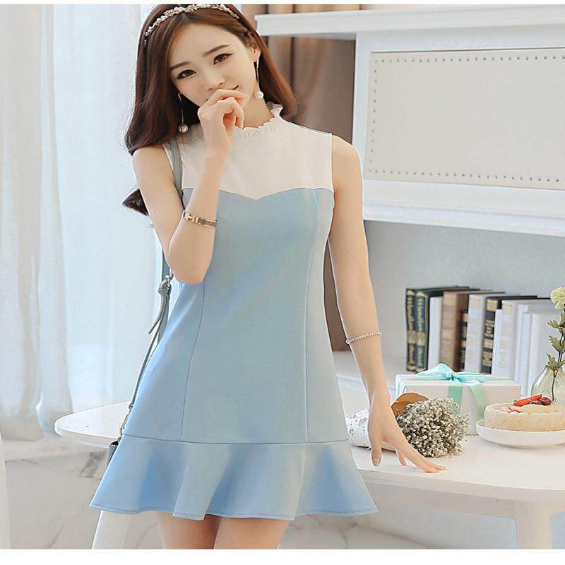 Spring and Summer New Style Korean-style Women's Sleeveless Stitching Slim Fit