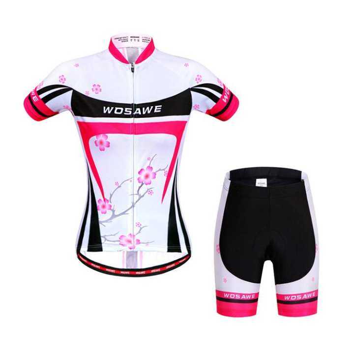 Summer Women Cycling Jersey Set T Shirts Short Sleeve 3D Gel Padded Shorts Biking Bicycle Clothing Reflective Quick Dry
