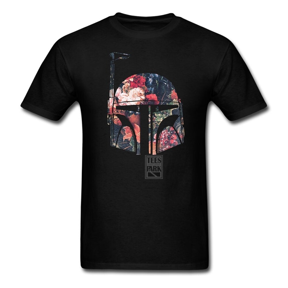 Kaos Belanja Mini Boba Fett Bunga Leher Bulat Kaus Lengan Pendek Laris Pria Membuat T Shirt-Internasional