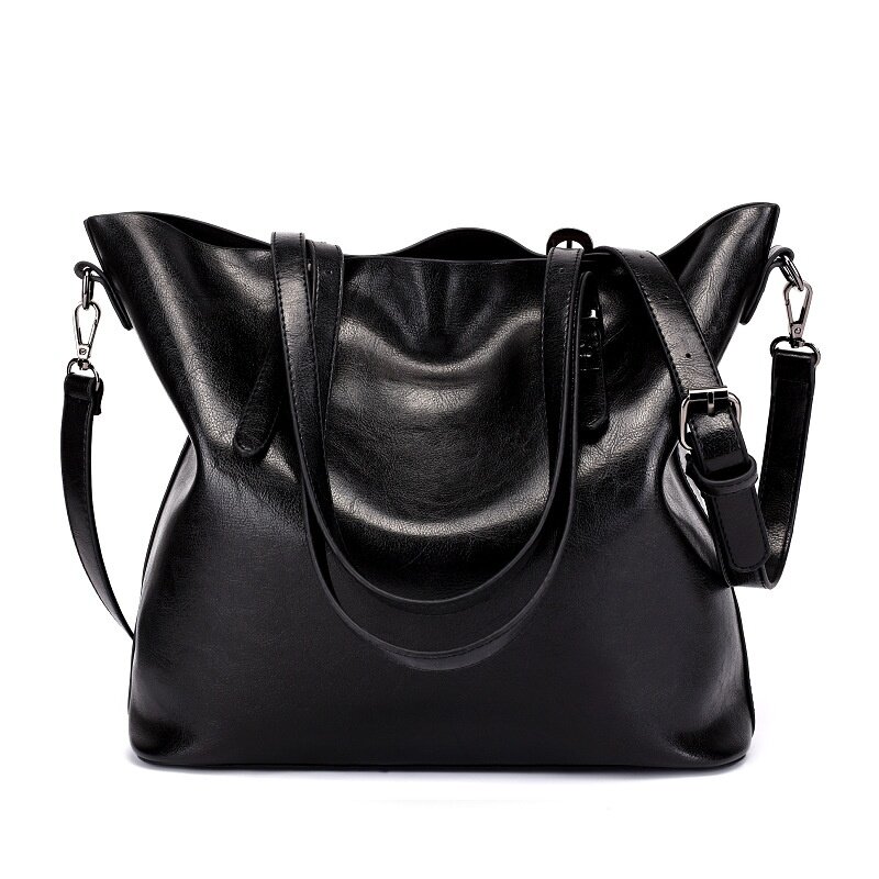 BAFKG The New Bucket Bag Woman Bags European and American style Large Bags Shoulder Bag Lady Handbag(Black) (Black)