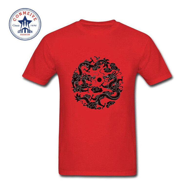 THW Mode 2017 Gaya Musim Panas Cina Kaus Naga Baju Batik Totem Swag Olahraga Lucu T Shirt untuk Pria-Intl