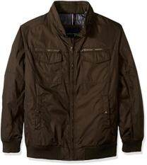 Tommy Hilfiger Men's Big Poly-Twill Two Pocket Performance Bomber Jacket, Army Green, 3X Tall