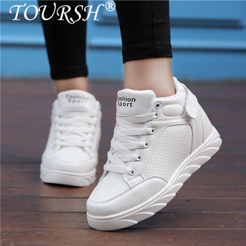 Toursh Wanita Sneakers Sepatu Dewasa Jahit Putih Sepatu Kain Katun Wanita- Internasional