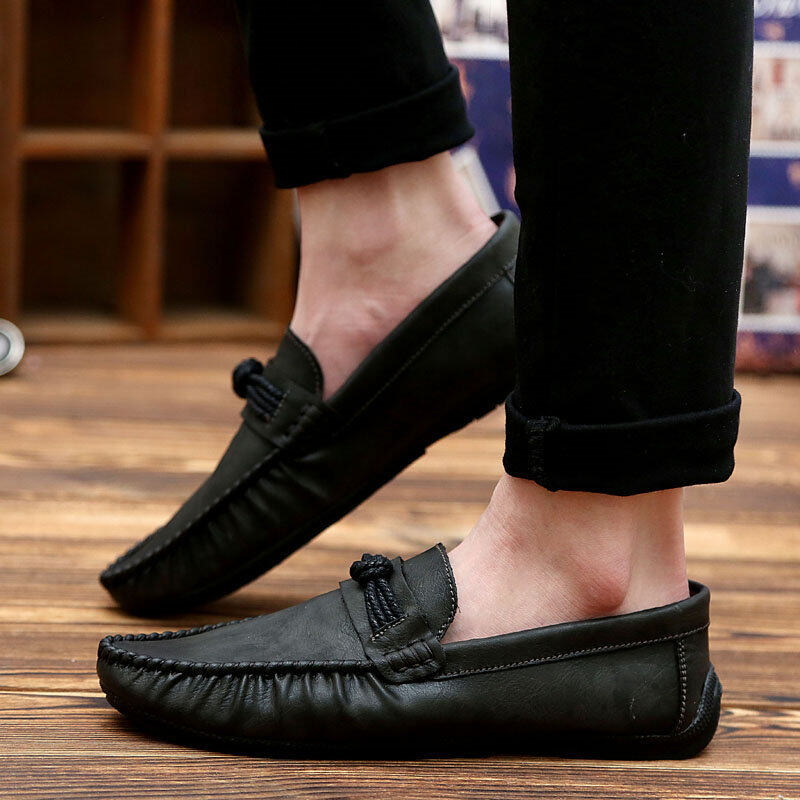 Ucom Kulit Modis Boutique Kacang Polong Sepatu Bernapas Sepatu Kasual Pria Warna Polos Carrefour Sepatu Kaus Kaki Pria Sepatu Tren mengemudi Sepatu Kasut Lelaki-Internasional