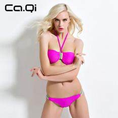 USTORE Trendy Sexy Women Solid Color Lovely Bikini Swimwear Swimsuit Bathing Suit