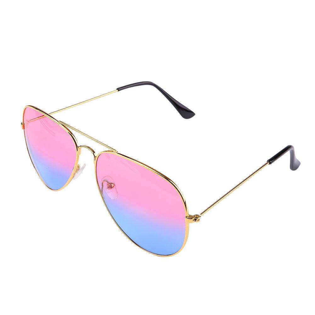 Unisex Mode untuk Wanita Dua Warna Kacamata Lensa Cermin Aviator Kacamata Luar Ruangan-Intl