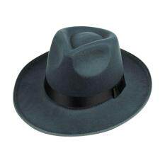 Mainan Yang Indah Unisex Wol Topi Fedora Laken Klasik Topi Fedora Warna: Abu-abu Hijau Ukuran: L (58-60 Cm)