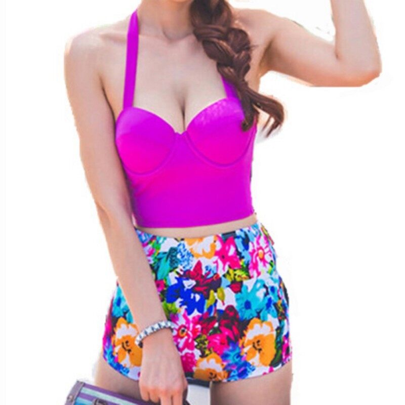 Nơi bán Venus queen Womens Bohemia Floral Print Vintage High Waist Summer Bikini Swimsuit Swimwear Bathing Beachwear
