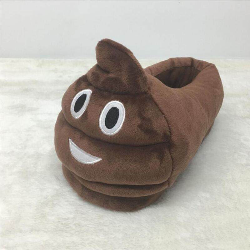 vishine mall-Ladies Kids Men Emoji Slippers Stuffed Winter Home Indoors Padded Flipflop Shoes - intl