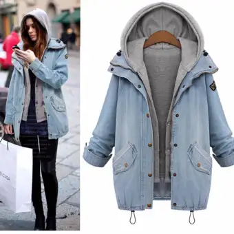 hooded denim jacket girls