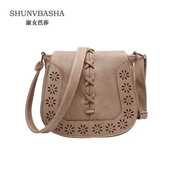 Wanita Kulit PU Tas Bahu Feminim Wanita Kurir Tas Perempuan Khaki Berongga Keluar Tas Tas Wanita Selempang Tas Bolsa Feminina Msaudx (Warna: seperti Gambar Pertama)-Internasional