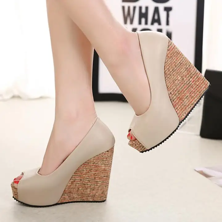 platform wedge slip on sandals