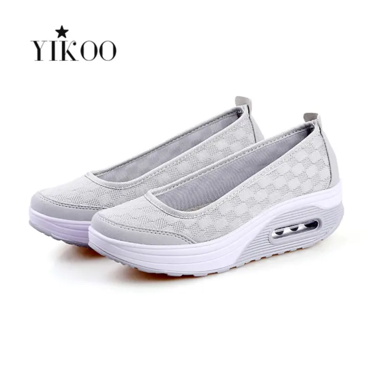 breathable wedge sneakers