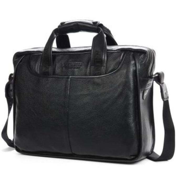 YSLMY Bostanten Mens Genuine Cowhide leather Formal bag Business
Shoulder bag(Black)
