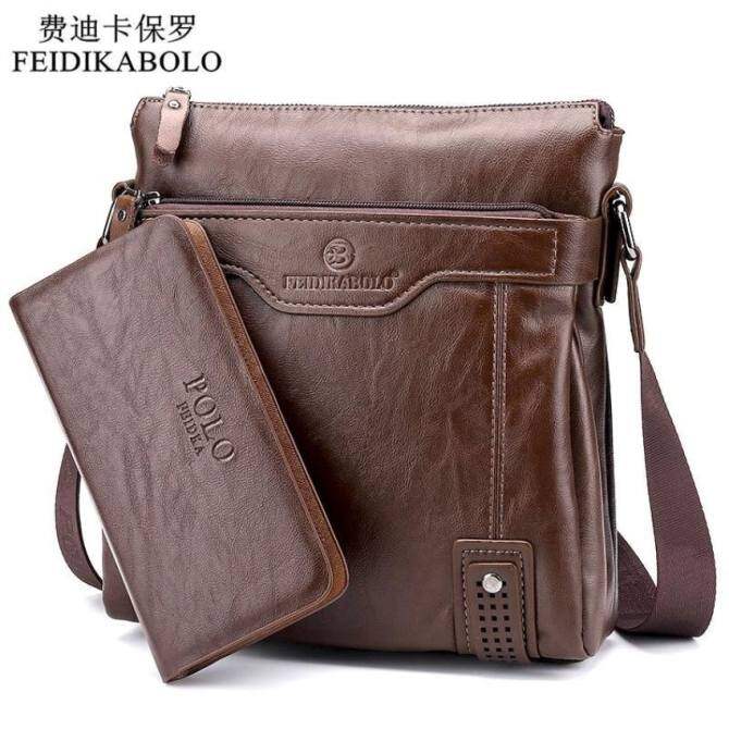 YSLMY Mungkin Sky 2015 New Arrival Hot Menjual Bisnis Kasual Kulit Pria Tas Fashion Brown Tas dan Dompet Kasual Pria Messenger Tas Dompet MSAQL2 (Warna: Seperti Gambar Pertama)-Intl